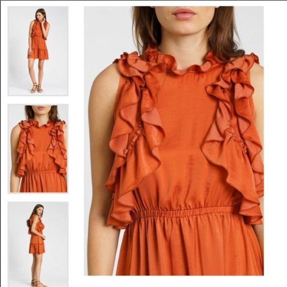🥳HP🥳Anthropologie DRA Los Angeles  Dress Orange - Picture 3 of 11